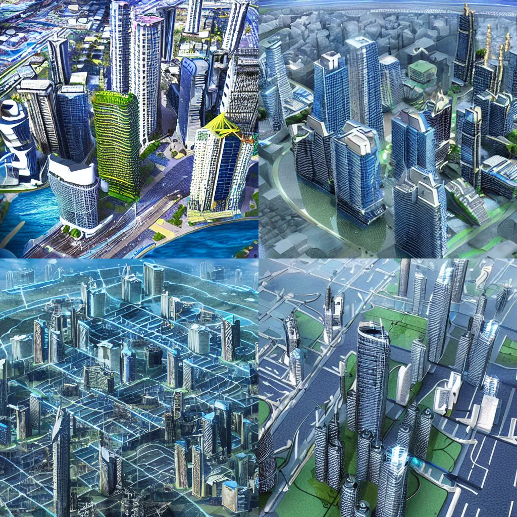 Prompt: megapolis under water