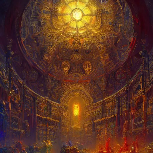 Image similar to artstation concept, bright colorful, gold, hyperdetailed, artstation trending, world renowned artists, worth1000.com, historic artworks society, antique renewel, cgsociety, by greg rutkowski, by Gustave Dore, Deviantart