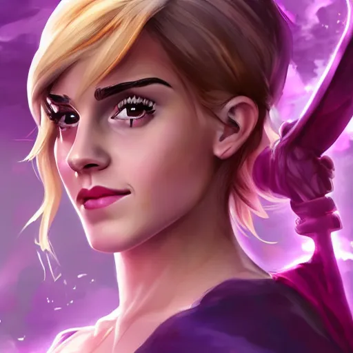 Image similar to Emma Watson in League of Legends. Digital Art. New Skin