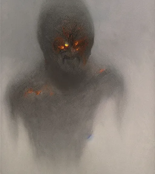 Image similar to creature, doom, zdislav beksinski, concept art, strokes, silhouette