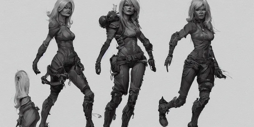 Prompt: brigitte bardotrunning down a dream, character sheet, fine details, concept design, contrast, brigitte bardot, kim jung gi, greg rutkowski, trending on artstation, 8 k, full body, turnaround, front view, back view, ultra wide angle