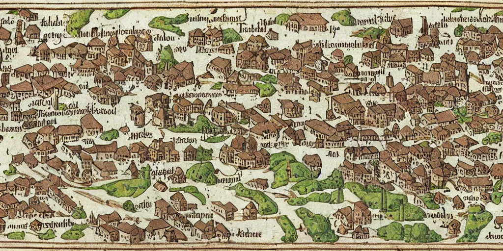 Image similar to medieval map of the town of yelm