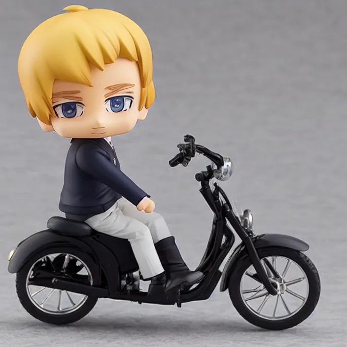 Prompt: donald trump, an anime nendoroid of donald trump riding a bike, figurine, detailed product photo