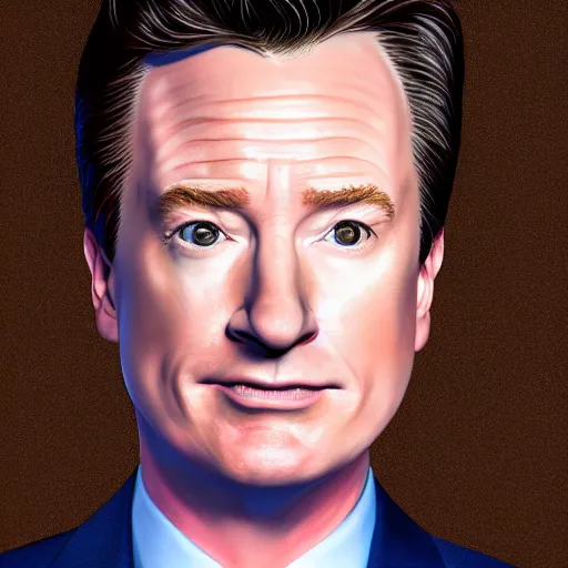 Image similar to photo portrait of the lovechild of conan o'brien, stephen colbert, jimmy kimmel, jimmy fallon, and seth meyers, realistic, hyperrealistic, 8 k resolution, hd quality, very detailed, highly detailed, intricate details, real life, real world, trending on artstation, digital art, really realistic, very realistic, headshot, head in frame, photograph, portrait