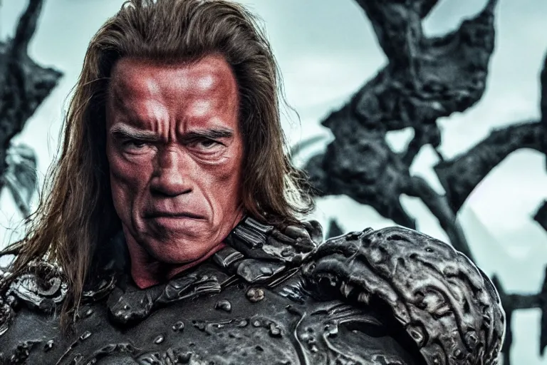 Prompt: arnold schwarzenegger as an elden ring boss