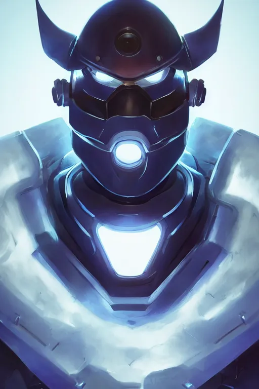 Image similar to epic mask helmet robot ninja portrait stylized as fornite style game design fanart by concept artist gervasio canda, behance hd by jesper ejsing, by rhads, makoto shinkai and lois van baarle, ilya kuvshinov, rossdraws global illumination radiating a glowing aura global illumination ray tracing hdr render in unreal engine 5