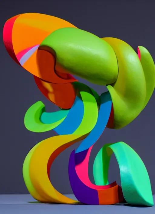 Prompt: color aberration 3d sculpture, museum display, 4k, 33mm, award-winning photo