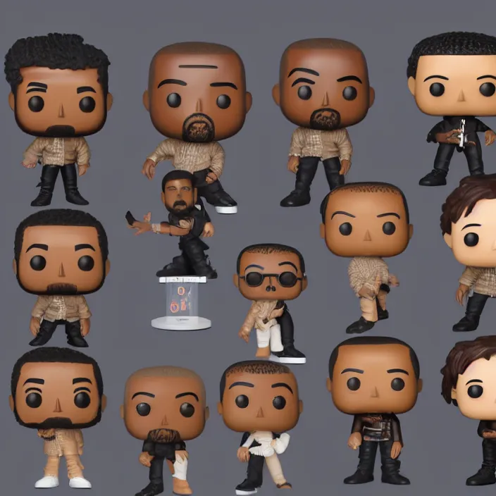 Image similar to Kanye West, A Funko Pop Figurune of Kanye West, figurine, detailed product photo