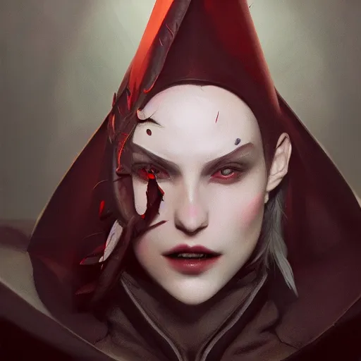 Image similar to a vampire wearing a conical dunce cap, ultra high detailed, oil painting, greg rutkowski, charlie bowater, yuumei, yanjun cheng, unreal 5, daz, hyperrealistic, octane render, rpg portrait, dynamic lighting