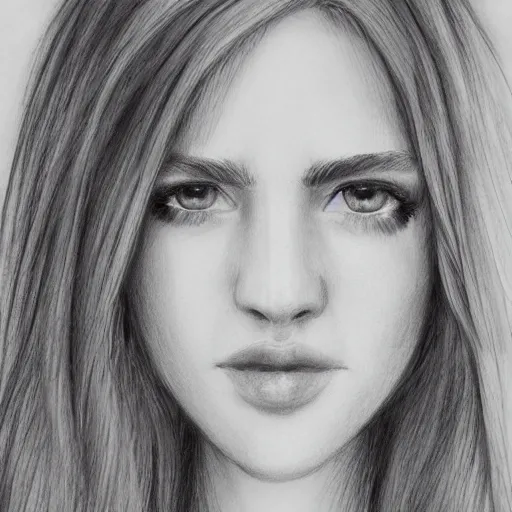 Image similar to beautiful young woman face with light freckles artist sketch closeup