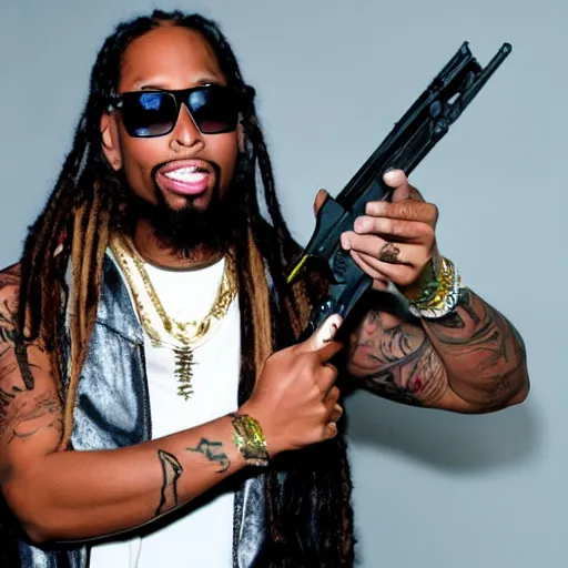 Image similar to lil jon disarming a bomb