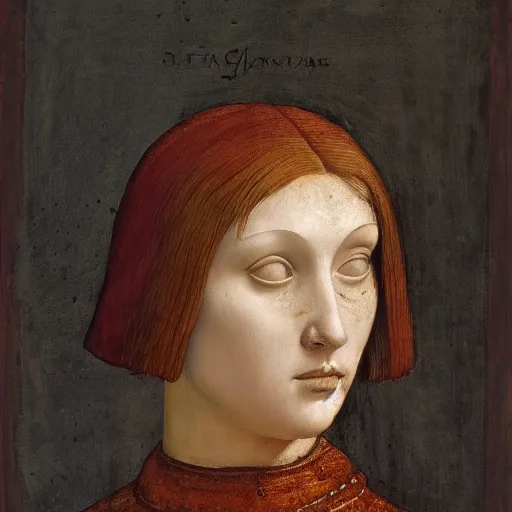 Prompt: a character portrait, by Quirizio di Giovanni da Murano, behance, romanesque, da vinci, detailed painting, academic art