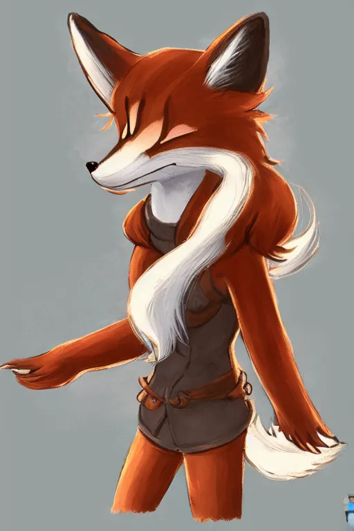 Image similar to a pretty medieval anthropomorphic fox with a fluffy tail in the forest, comic art, trending on furaffinity, cartoon, kawaii, backlighting, furry art!!!, radiant light, bokeh, trending on artstation, digital art