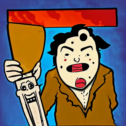 Prompt: Leatherface Saturday morning cartoon show