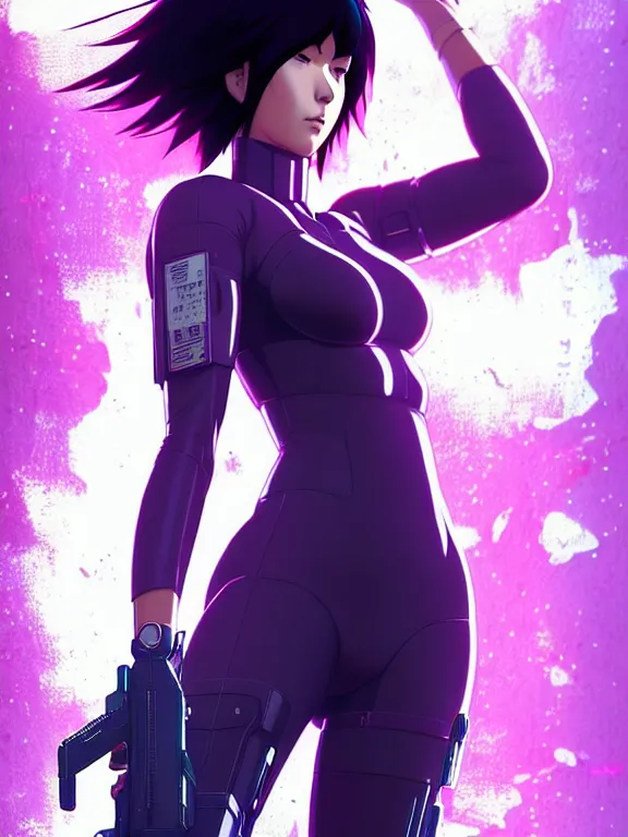 Prompt: a fullbody portrait of motoko kusanagi ghost in the shell, finely detailed features : : gits sac twenty forty five netflix : : by ilya kuvshinov, rossdraws, artgerm, sola digital arts, production ig, anti aliasing, raytracing : :