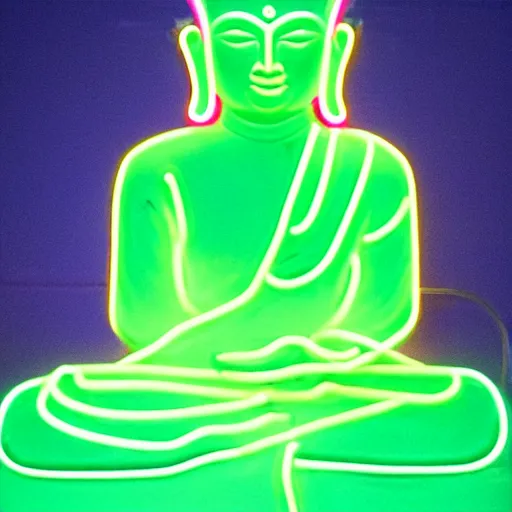 Image similar to neon buddha