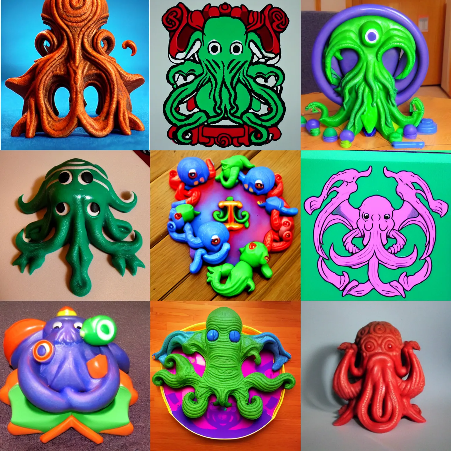 Prompt: fisher price my first cthulhu temple