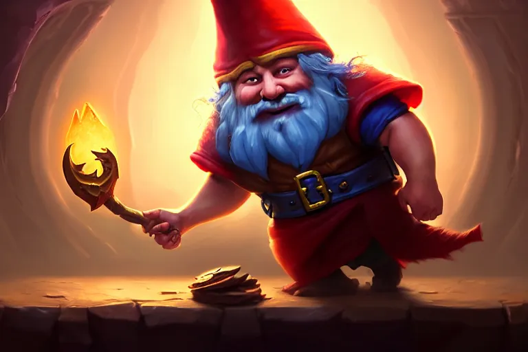 Image similar to [ important ] amazing portrait of funny gnome ], hearthstone splash art, deiv calviz, splash art, natural light, elegant, intricate, fantasy, atmospheric lighting, by greg rutkowski, hearthstone splash art, hd wallpaper, ultra high details, cinematic composition, professional master piece made in one year