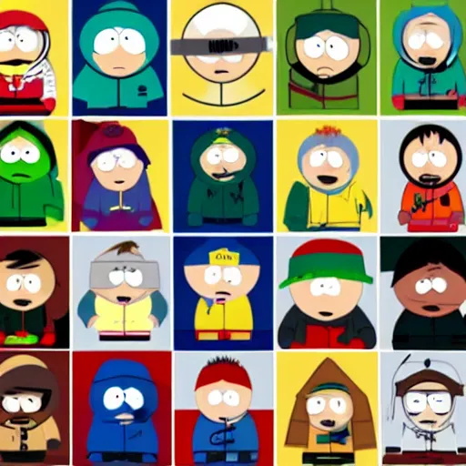 Image similar to DLSR of the characters from South Park as real life human beings