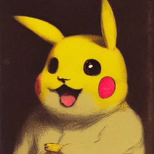 Prompt: portrait of pikatchu in style of rembrandt