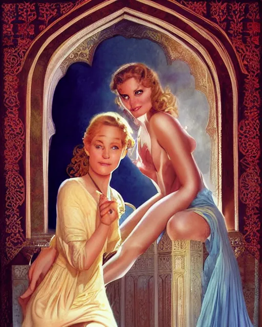 Image similar to tuesday weld visits the taj mahal by charlie bowater, by francine van hove, by alex horley, by tom chambers, by gil elvgren