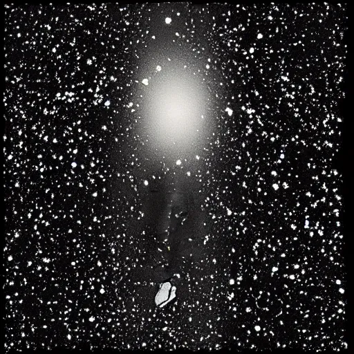 Prompt: “man floating made out of stars and galaxies in the dark”