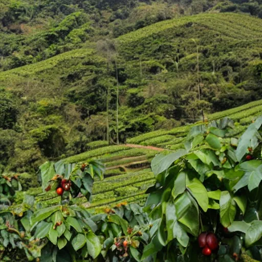 Prompt: a photo of a guatemalan coffee plantation