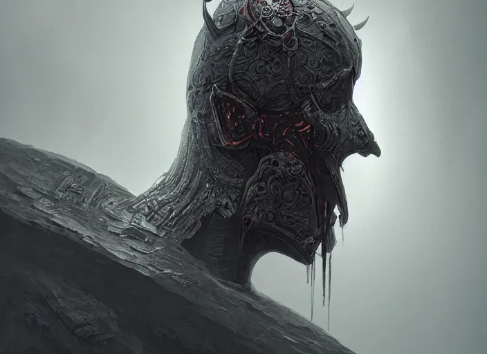 Image similar to elrik the void knight concept art, symmetrical, rule of three, detailed body, detailed face, ultradetailed digital illustration, 8 k, epic atmosphere, digital art by dang my linh and beksinski