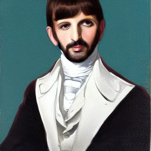 Image similar to regency era painting of a young ringo starr by adam buck