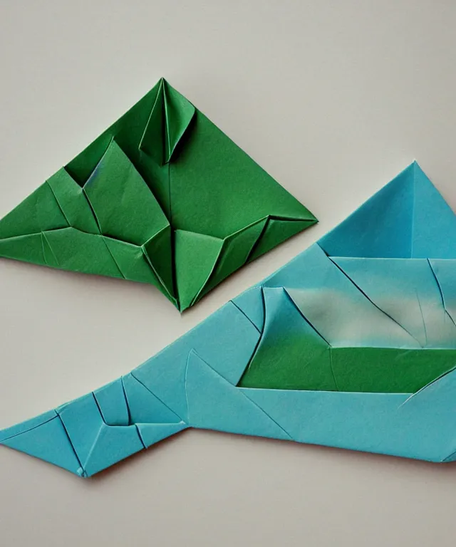 Image similar to origami landscape