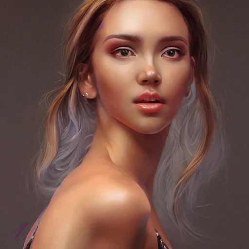 Image similar to a gourgeous digital influencer in the style of stefan kostic, realistic, full body, sharp focus, 8 k high definition, insanely detailed, intricate, elegant, art by stanley lau and artgerm