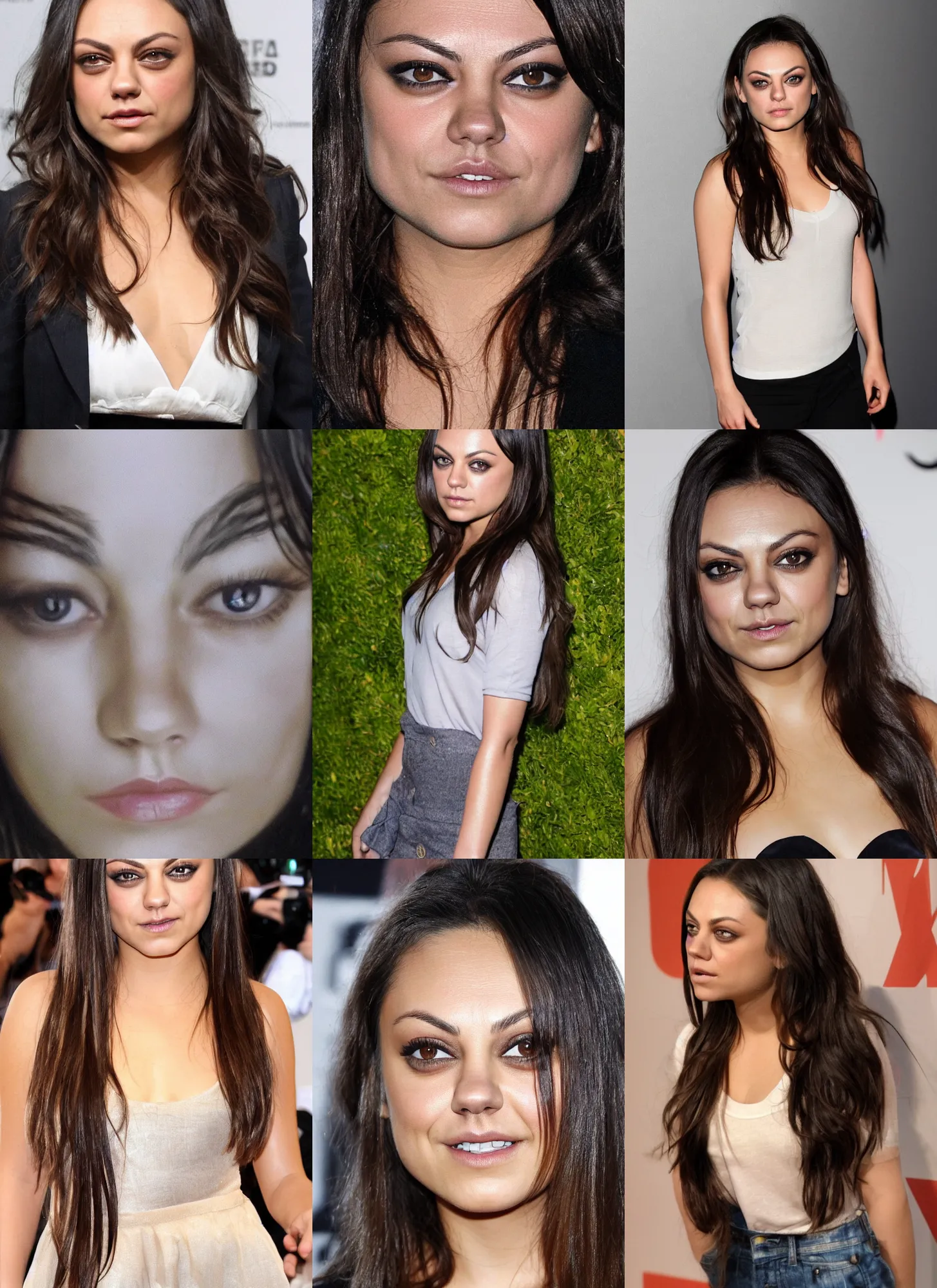 Prompt: mila kunis made from light
