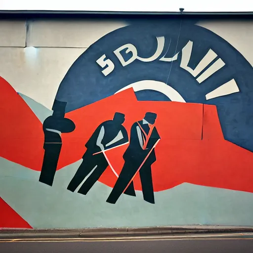 Prompt: a socialist realist mural that says daily