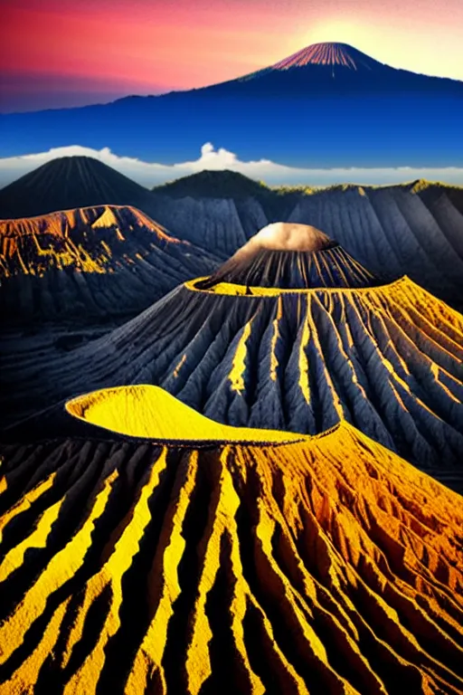 Prompt: bromo mountain, aesthetic, fantasy, pop art, by mike swiderek, jorge lacera, ben lo, tyler west, ultrarealistic, sharp focus, rendered by photoshop