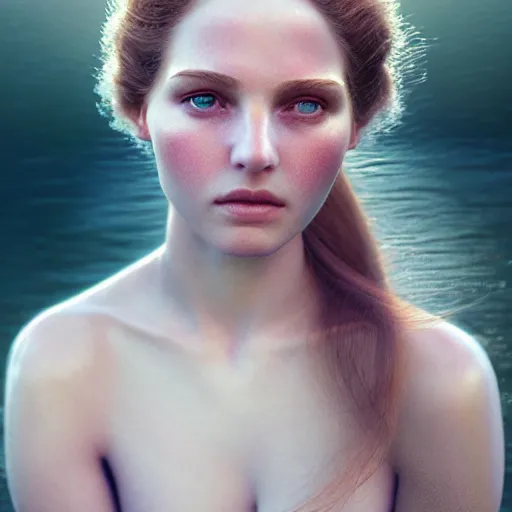 Image similar to photographic portrait of a stunningly beautiful english female maiden in soft dreamy light at sunset, contemporary fashion shoot, by edward robert hughes, annie leibovitz and steve mccurry, david lazar, jimmy nelsson, extremely detailed, breathtaking, hyperrealistic, perfect face, octane render