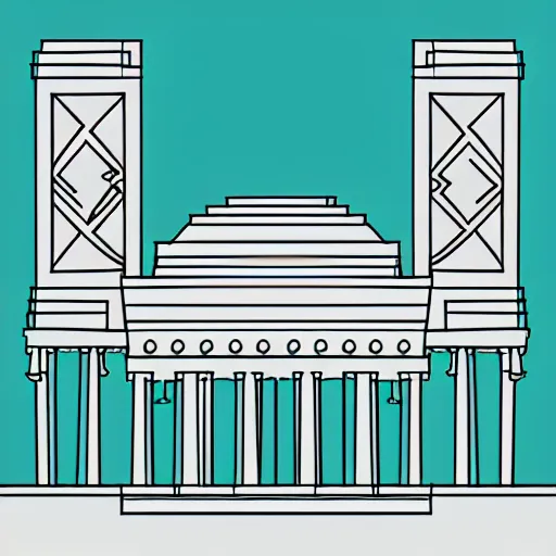 Image similar to an architectural dream, line vector art