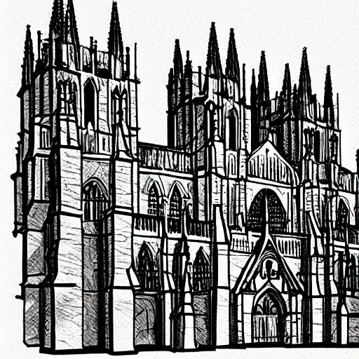 Image similar to burgos cathedral in comic style