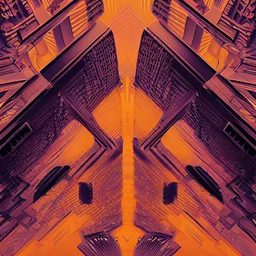 Image similar to an optical illusion, in the style of M. C. Escher , digital art, highly detailed, intricate, blade runner 2049, futuristic, 4K UHD image