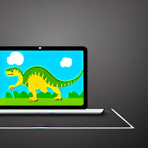 Image similar to a dinosaur using a computer