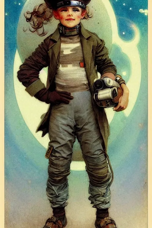 Prompt: ( ( ( ( ( 2 0 5 0 s retro future 1 0 year old boy super scientest in space pirate mechanics costume full portrait. muted colors. ) ) ) ) ) by jean baptiste monge, pulp cover!!!!!!!!!!!!!!!!!!!!!!!!!!!!!!