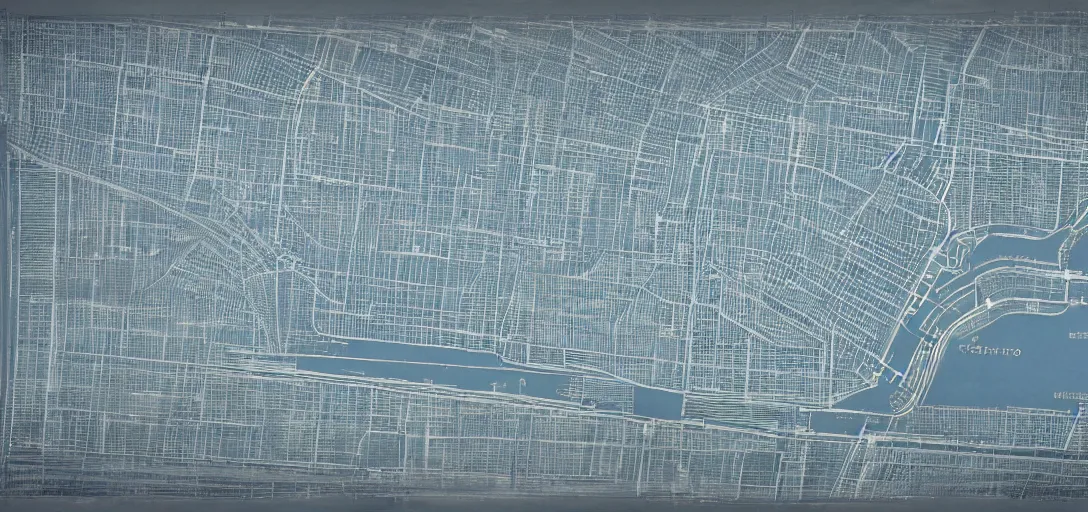 Image similar to blueprints for New York City, concept art, blueprint,