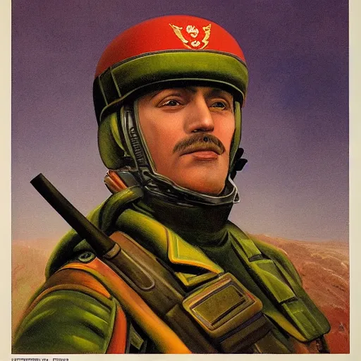 Image similar to a detailed and complex, highly detailed, concept art, soviet propaganda poster depicting a dromaius in military uniform. painting by irakli toidze,