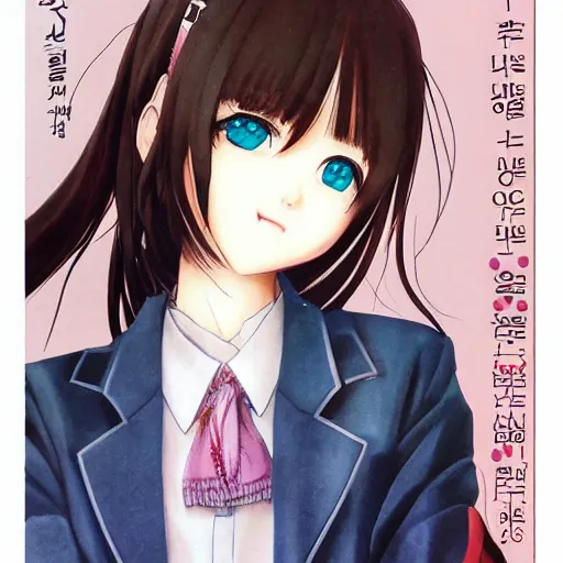 Image similar to korean girl manga cover hardcover, realistic, very detailed