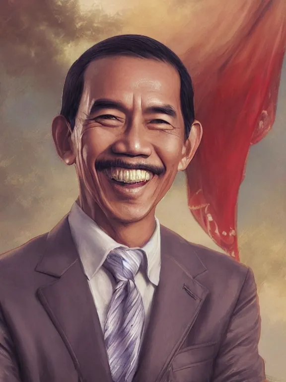 Prompt: photo of president joko widodo in his teens with simple smile and clean shaved, paint, detailed, digital art, google images, portrait, hd 4 k, greg rutkowski and gaston bussiere and craig mullins and j. c. leyendecker, hd