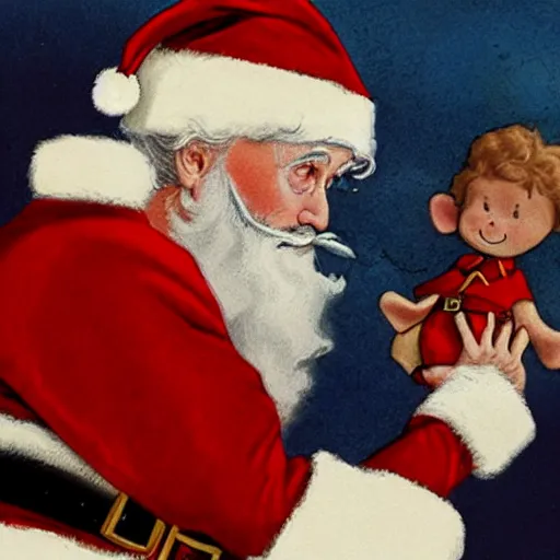 Image similar to A doctor diagnosing Santa