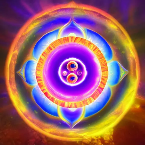 Image similar to sahasrara chakra epic legends game icon stylized digital illustration radiating a glowing aura global illumination ray tracing hdr fanart arstation by ian pesty and katarzyna da bek - chmiel