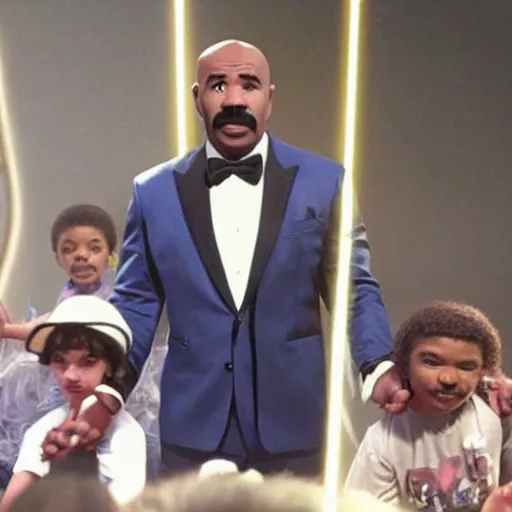 Image similar to film still of Steve Harvey starring in Stranger Things