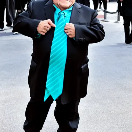 Prompt: danny devito dressed like miku hatsune