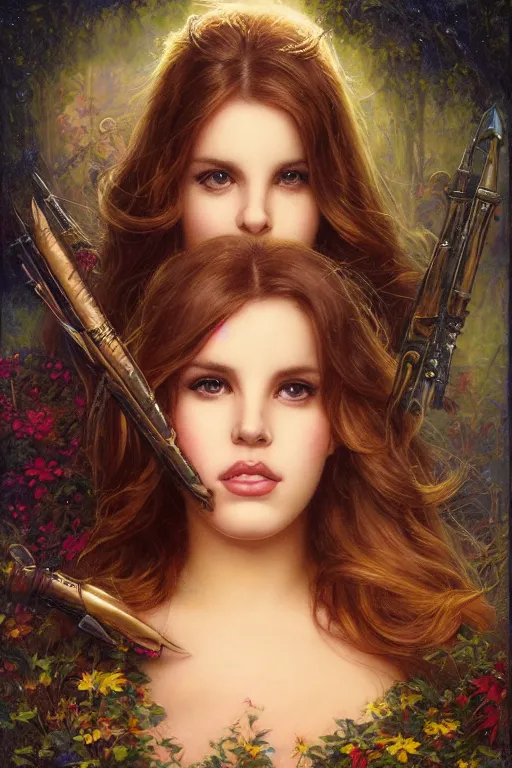 Image similar to Lana Del Rey, Lilia Alvarado, Sophie Anderson, Mark Arian, Bob Byerley, Charlie Bowater, Mark Brooks, Steve Henderson, Justin Gerard, Arthur Hughes, Edward Robert Hughes, Mark Keathley, Victor Nizovtsev, Carlos Shwabe, Ross Tran, WLOP