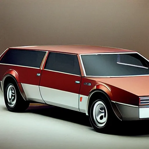 Image similar to station wagon concept car from 1976, designed by Giorgetto Giugiaro, presented at the North American Auto Show 1975